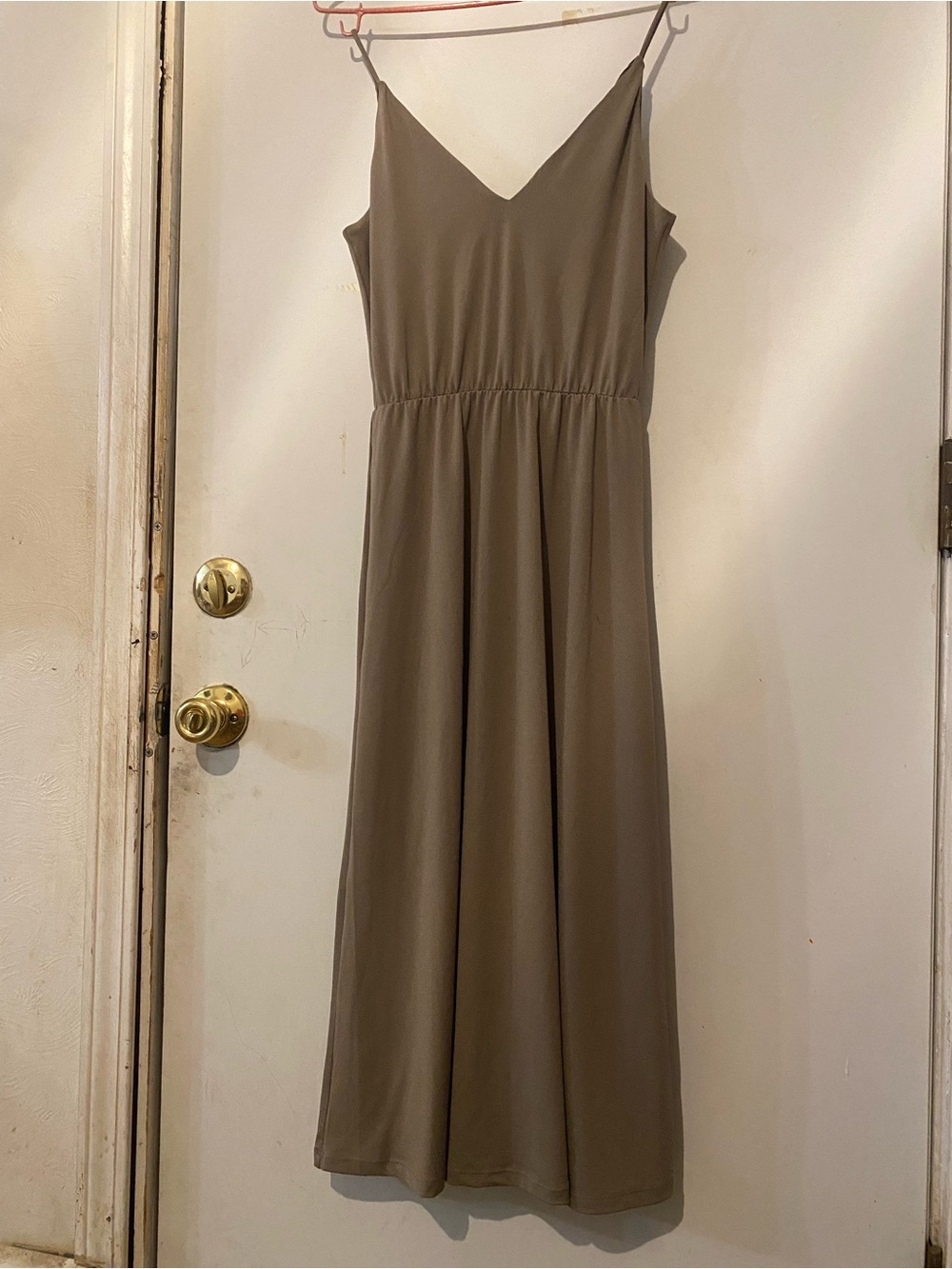 H&M gray long Dress with Spaghetti Straps